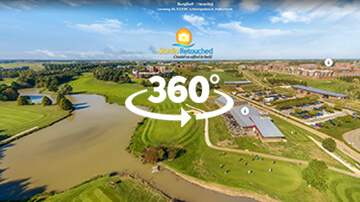 Golfbaan Haverleij van boven gezien in op interactieve dronefoto